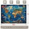 2D Fantasy World Map Backdrop with Landmarks & Animals, Blue Ocean Style Background for Room Decor