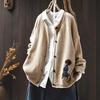 Winter Oversize Sweaters Coat for Women Thickened Vintage Knit Cardigan Long Sleeve Loose Sweater