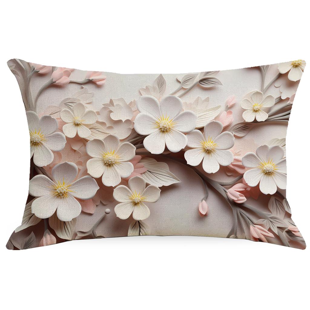 New Retro Floral Pillowcase Creative Oil Painting Engraving Style Print Home Sofa Cushion Pillowcase