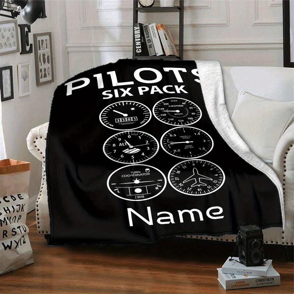 Pilots Six Pack Blanket With Customizable Name Four Seasons Comfortable Shawl Blanket Suitable For Home Travel Camping Office Decoration Perfect Gift