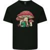 Frog Knitting Under a Mushroom Foraging Nature Unisexs Light Cotton TShirt