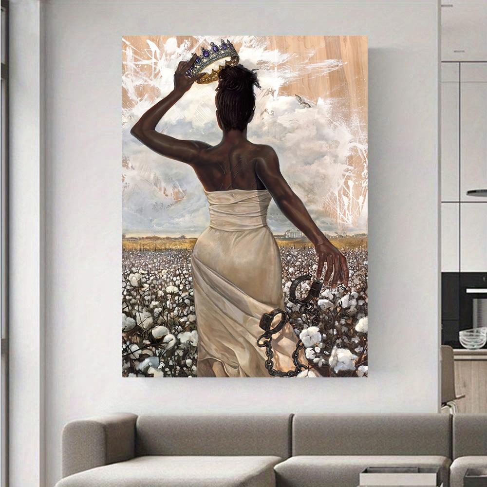 Sexy African Women Freedom Crown Poster Mobile Shackle Print Canvas Painting Wall Art Picture for Living Room Home Decoration