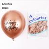 10pcs Birthday Balloons Chrome Latex Happy Birthday Printed Pattern Baby Shower Balloon Metal Birthday Party Decorations