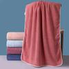 Coral Velvet Bath Towel Highly Absorbent Stylish Striped Design Thick Plush