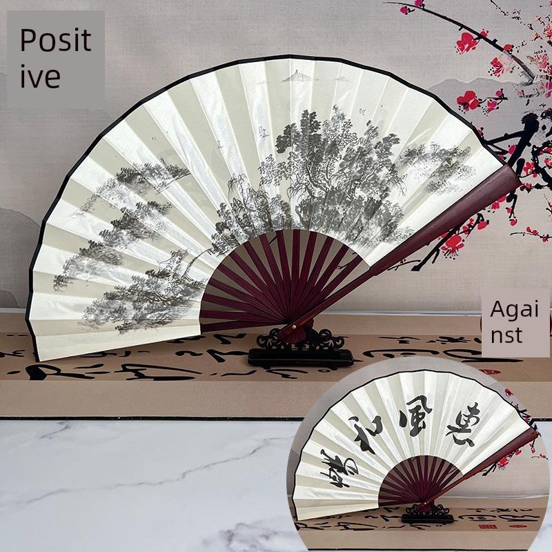 Silk Cloth Fans, Blank Folding Fans, , Custom Drawing and Calligraphy Fans, Men's Chinese Style, Ancient Style, Advertising, Calligraphy Fan, White