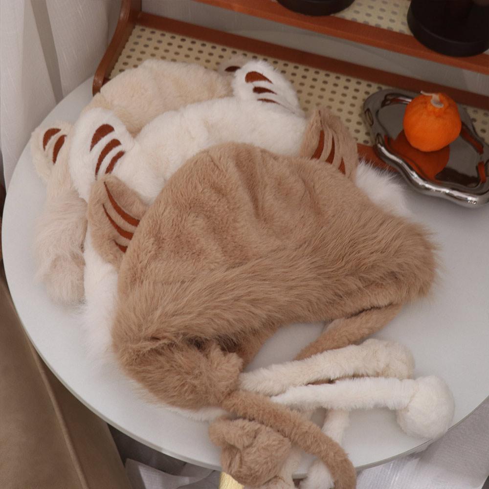 Winter Soft Fur Tiger Hat Warm Ear Protection Hat Cute Tiger Ears Hat  Women