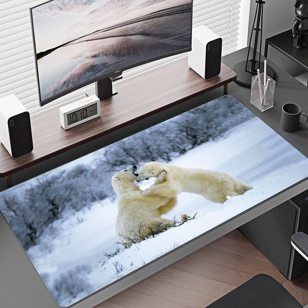 Polar Bear Mousepad Gamer Cool New 80x40cm Mouse Pad Large HD Pattern Notebook Accessories Laptop Padmouse Ergonomic Mat