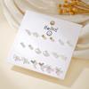 Versatile geometric love stud earrings set, women's high sense 9-piece set, European and American new ins exquisite fashion earrings
