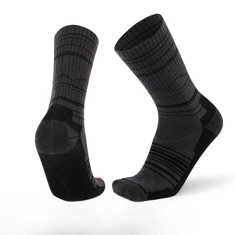 Men's Autumn and Winter Outdoor Thick Warm Towel Bottom Hiking Wool Tube Socks