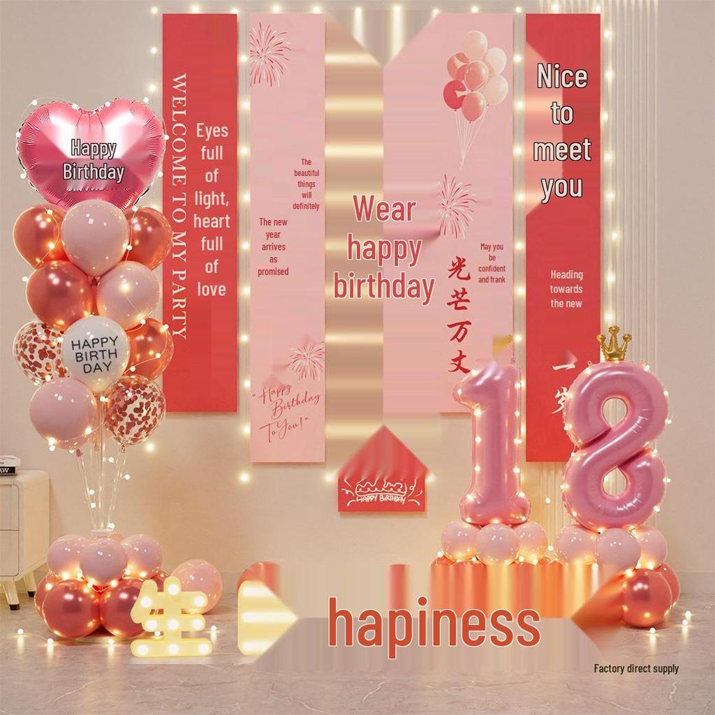 18th Birthday Celebration Decorations: Balloons & Backdrop Set for Girls or Boys