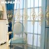 1PC European Luxury Classic Embroidered Sheer Curtain Transparent Tulle for Living Room Bedroom Balcony Window Home Decor