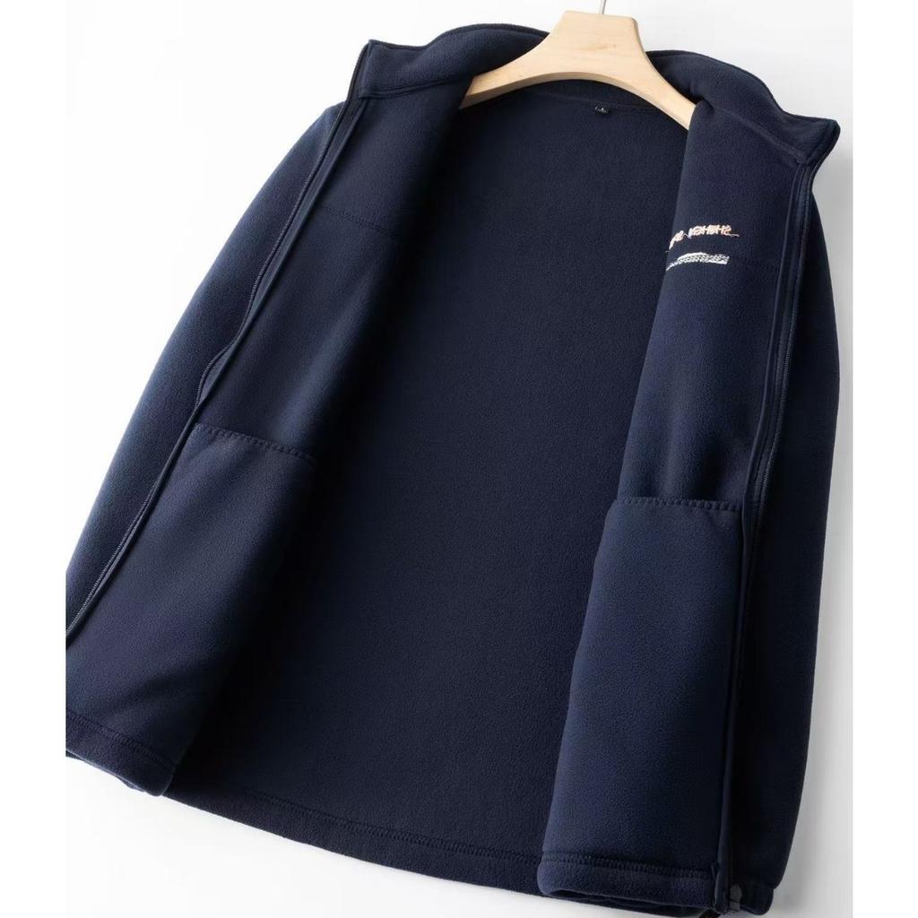 Top de Chaqueta Polar de Otoño e Invierno para Hombre, Cuello Alto para Hombres de Mediana Edad y Jóvenes, Chaqueta Polar con Polar Añadido