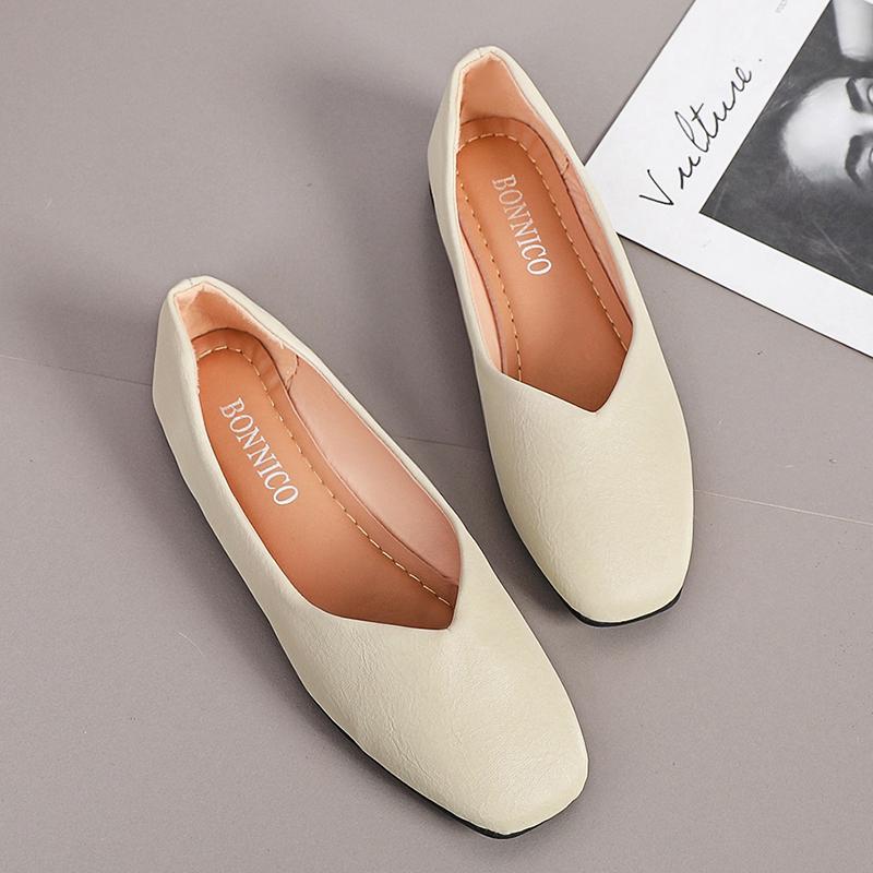 Shoes for Women 2024 Summer Concise Shallow Slip On Women's Casual Shoes Fashion Light Soft Leather Ladies Mary Jane Shoes