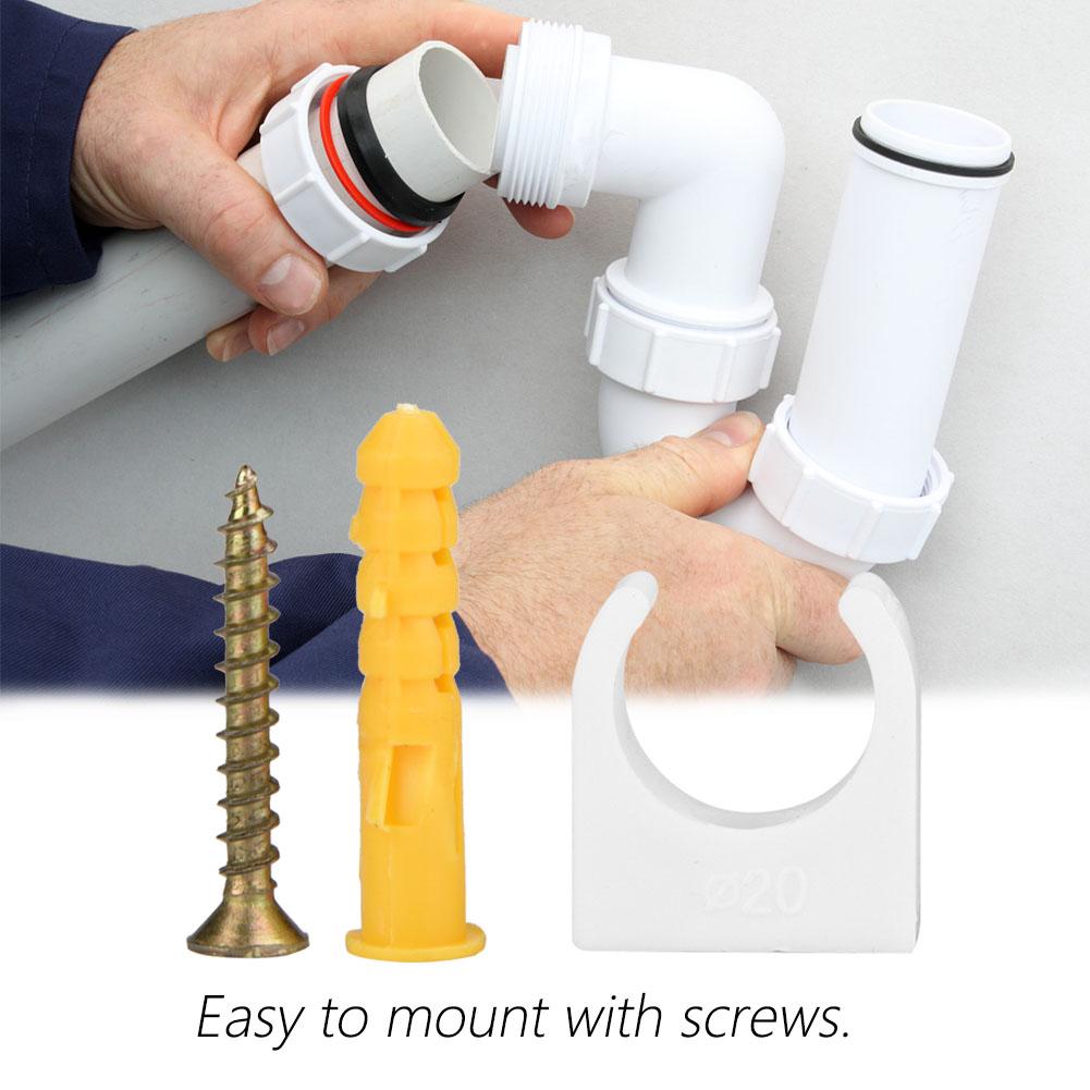 20pcs 16Celsius20Celsius25Celsius32mm U Shaped Pipe Clamp Water Pipe Fixed Clips with Screws (16mm)