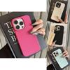 For Iphone 16e Rubber Cover With Stylish Litchi Texture And Shock Absorption