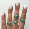 Solid 925 Sterling Silver Blue Copper Turquoise Gemstone Ring, Handmade Ring, Bohemian Ring, Partywear Ring