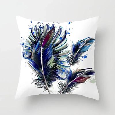 Husă de pernă de lux pentru decorațiuni interioare pentru mașină, sufragerie, canapea, husă de pernă, husă de pernă cu model de imprimare cu pene colorate