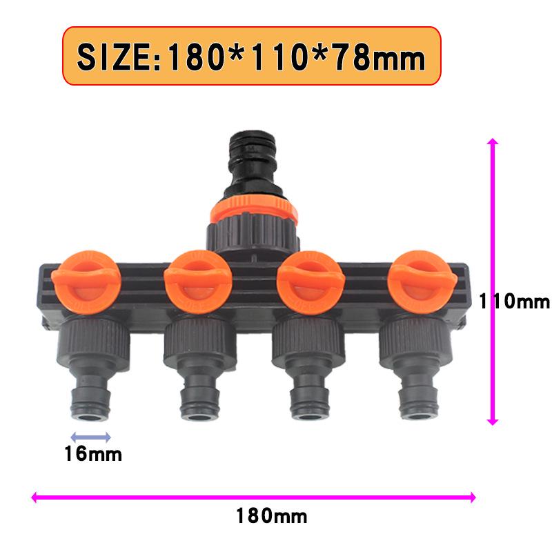 Verdickter ABS-Vierwege-Wasserrohr-Schnellverbinder mit Schalterventil-Verteiler