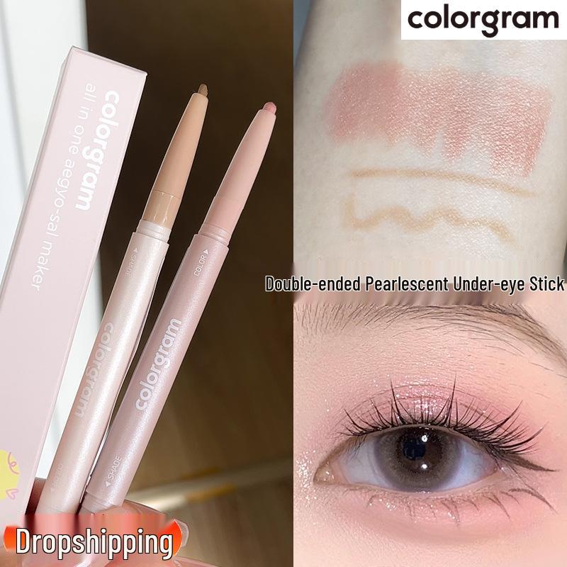 Colorgram Double-Ended Micro-Pearl Eyelid Highlight & Matte Shadow Contour Pen, 02 Light Pink
