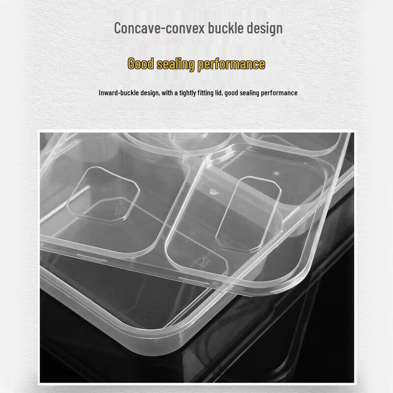 Tongyuan 5-Compartment Disposable Transparent Food Containers with Lids