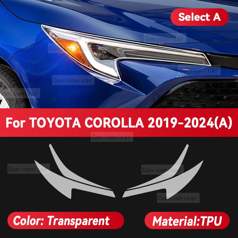 For TOYOTA COROLLA E210 2019-2024 Car Headlight Transparent TPU Protective Cover Film Front Light Tint Change Color Sticker