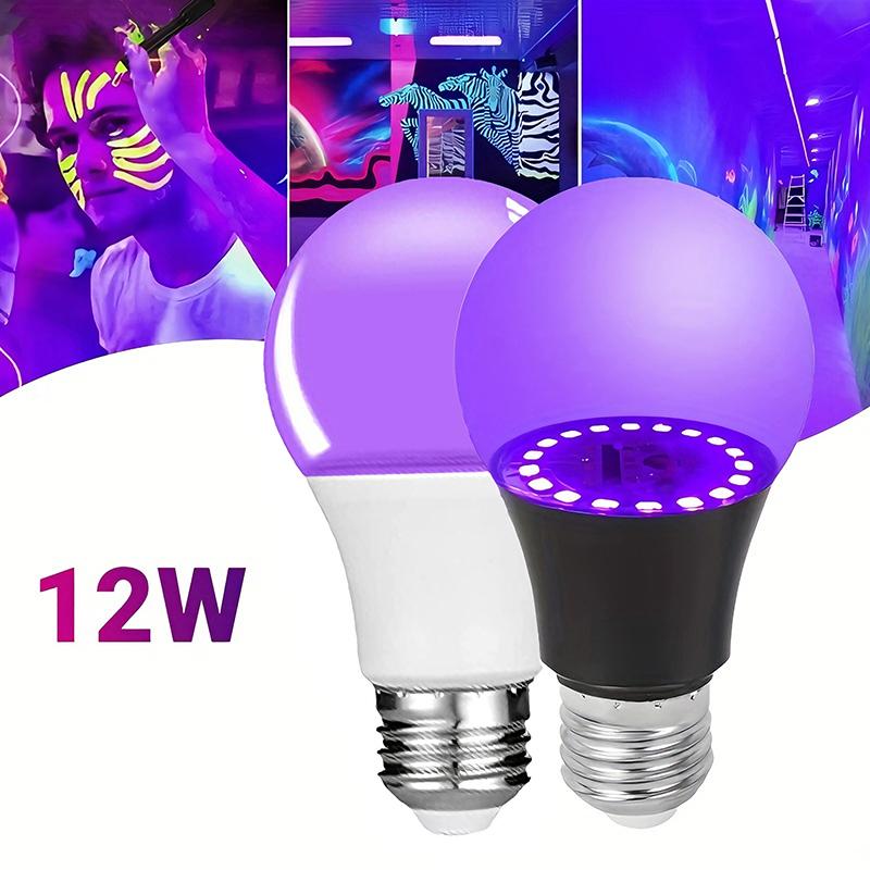 12W E27 Black Light Bulb,UV LED Blacklight Bulb for Glow In The Dark Party,Body Paint,Neon Posters & Club,385-400nm Black Light