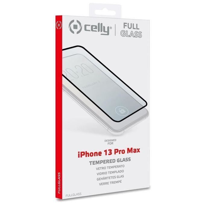 Protection d'écran - celly - iphone 13 pro max - verre trempé 2,5d - résistant aux rayures - facile à installer