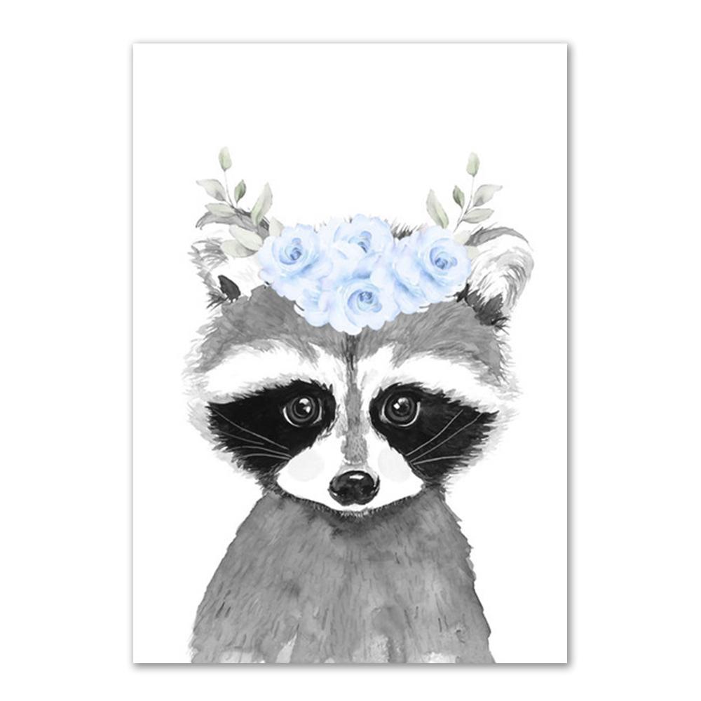 Personalize Baby Name Wall Decoration Painting Customize Nursery Wall Art Poster For Kids Bedroom Deco Animals Canvas Painting