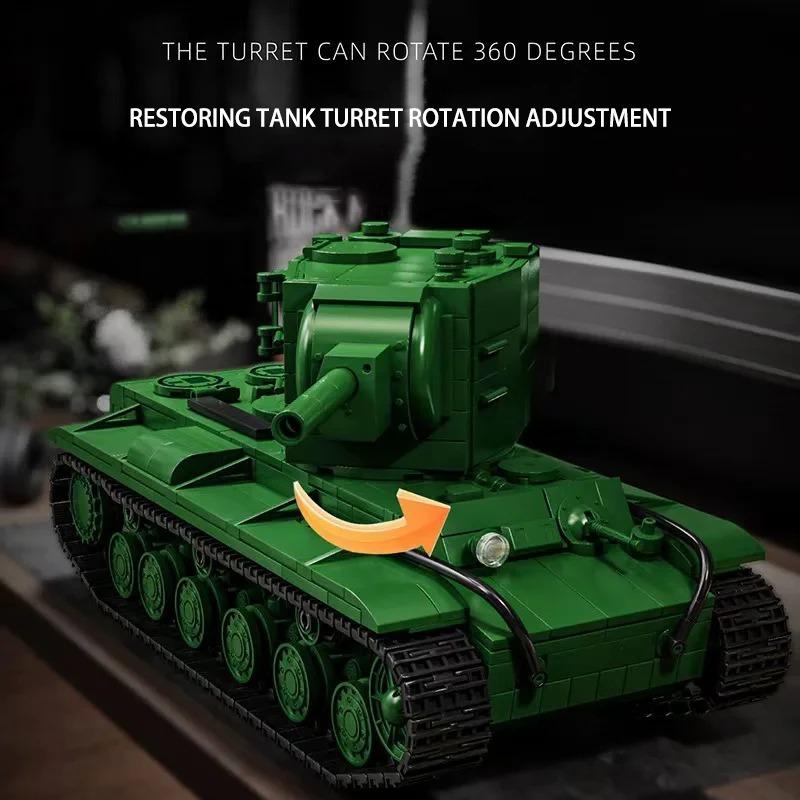 KV-2 Heavy Tank Building Blocks Armored Vehicle Model Bricks Toy Trendy Building Blocks Series MOC Creative Model Birthday Gift