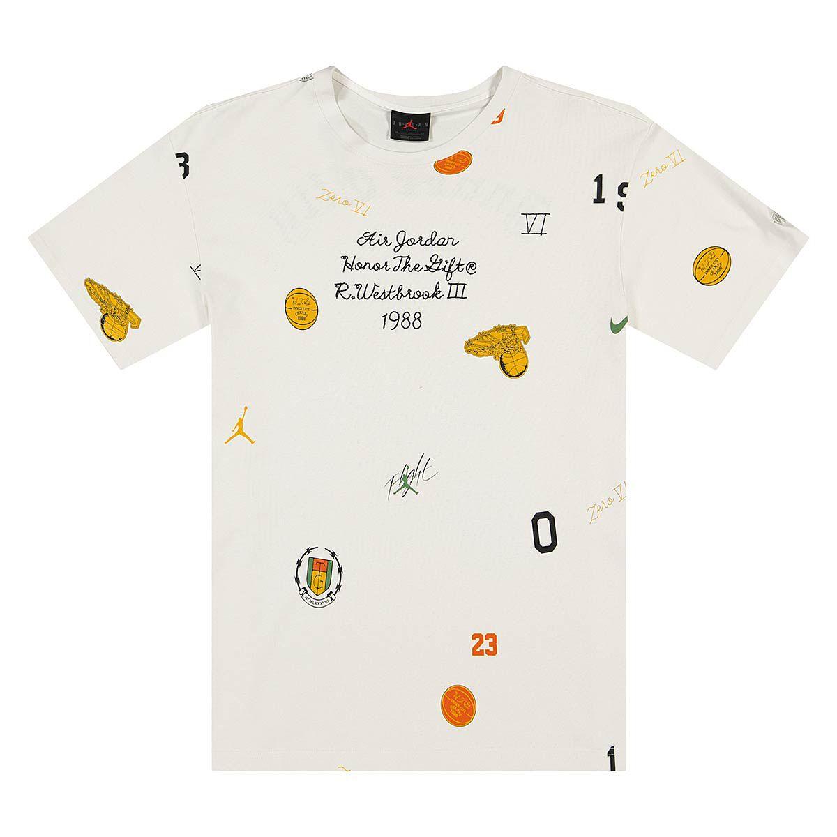 

Футболка с короткими рукавами Jordan X HTG 23SS для совместной работы с баскетболом и принтом, мужские топы, белые DX6245-030 XL