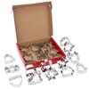 24-Piece Stainless Steel Christmas Cookie Cutters: Tree, Gingerbread Man, Snowflake, Mill