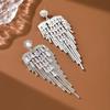 Heavy Industry Full Diamond Light Luxury Fringed Retro Long Copper Jewelry Earrings Fashion Design Sense Niche High-End Ear Jewelry Women