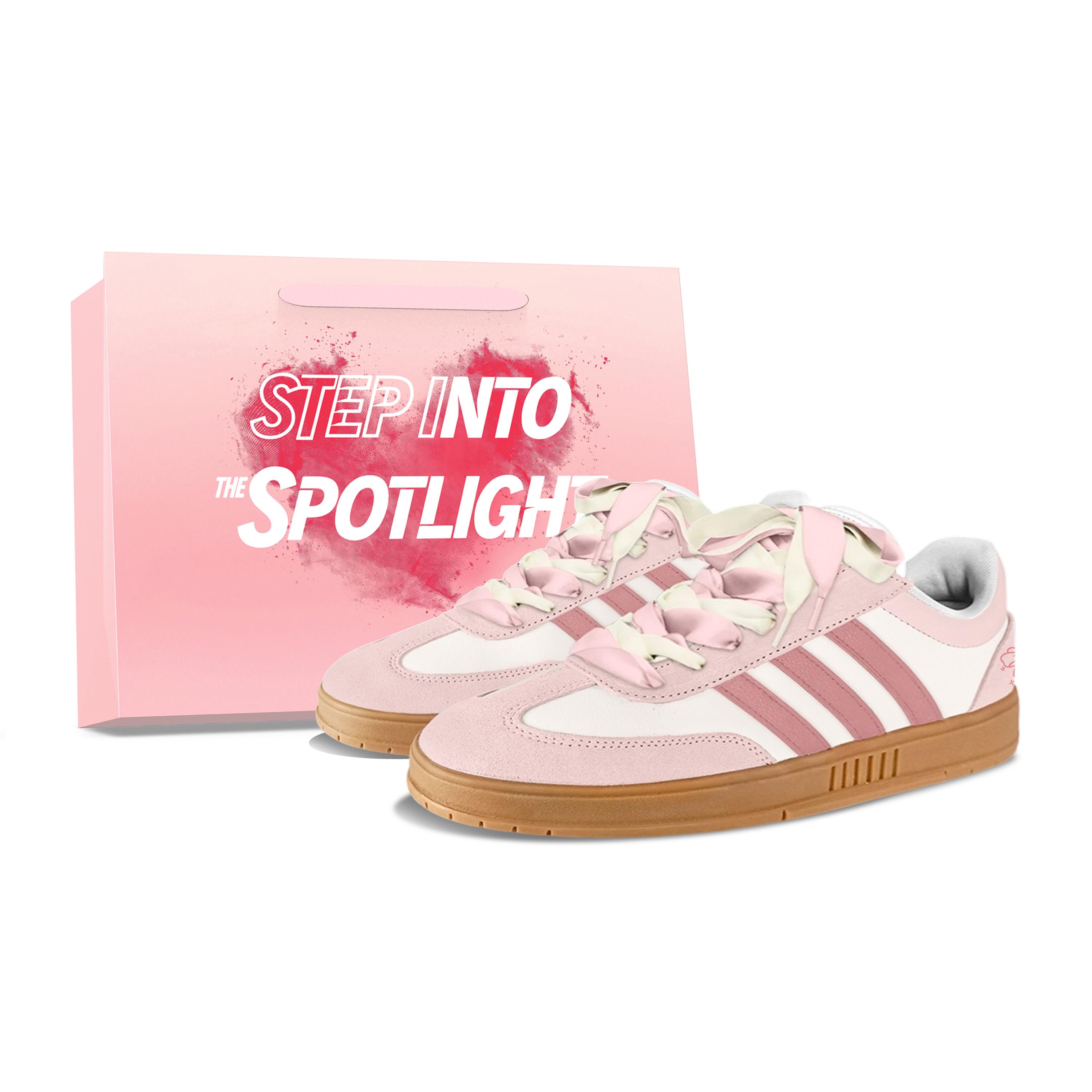 

Adidas Gradas Lace Bowknot Suede Low top Skateboard Shoes Unisex Cherry Blossom Pink IE9044(Team1732--PBOX) 35⅔