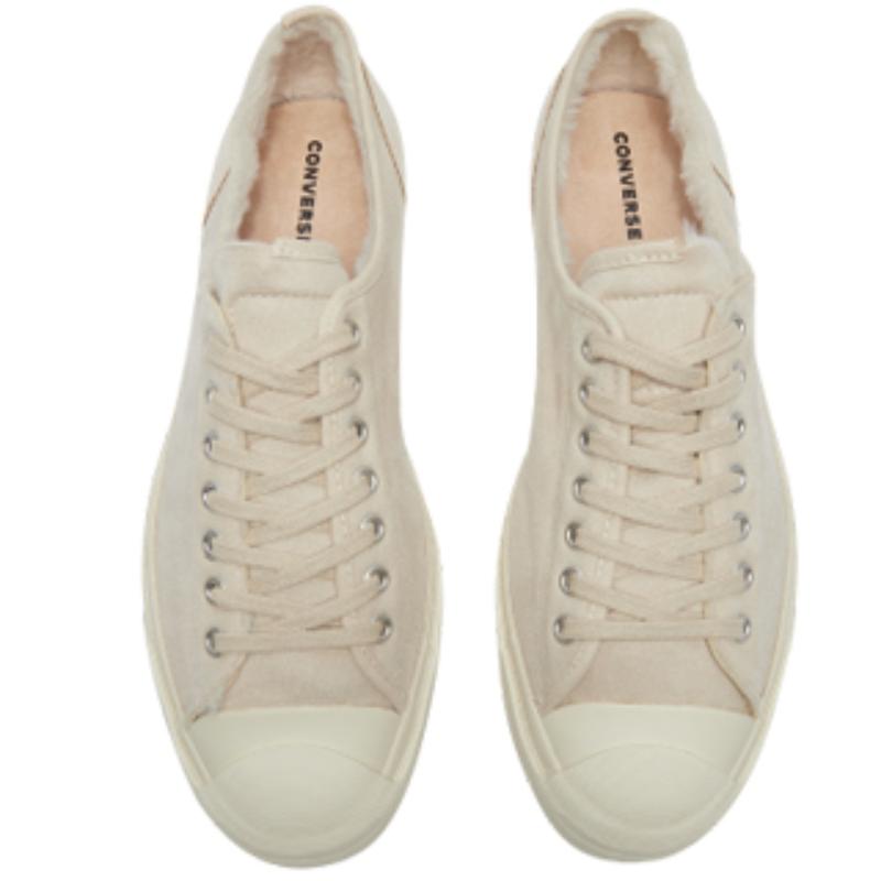Converse Jack Purcell Velvet Comfortable and Simple Low-Top Canvas Unisex Beige