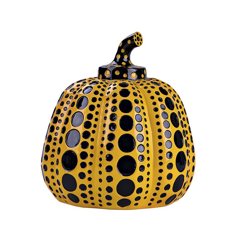 Vlnovitý bod Dýně Kusama Yayoi Ozdoby Moderní socha Tečkované umění Domácí kancelářská dekorace Kancelářské umění Svatba Vánoce