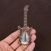 Natural Republic Larimar Handmade Copper Wire Wrap Guitar Pendant 4.53" e1b93