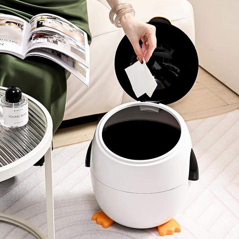 Penguin Flip-Top Trash Can