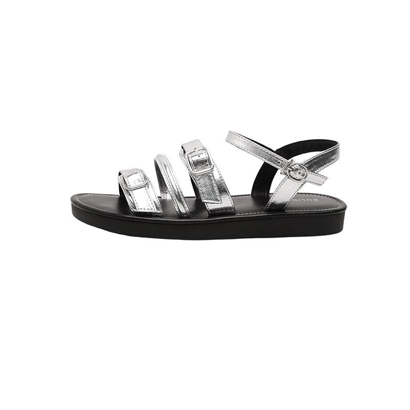 Sandals women's summer outer wear new flat-bottomed retro word with soft bottom not tired feet beach cool slippers