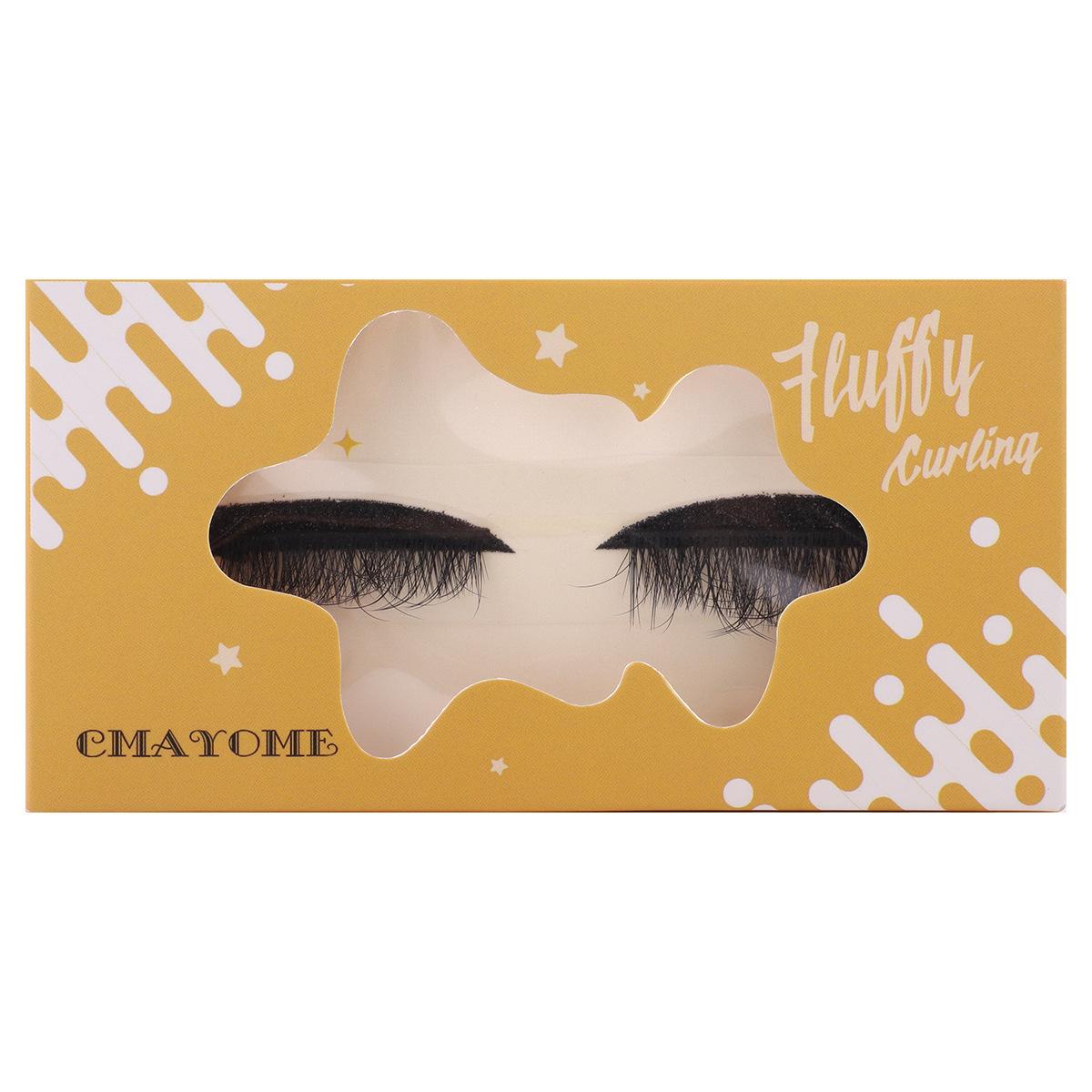 

Lazy Self-Adhesive 1 Pair Of Colored Eyeshadow False Eyelashes, Boxed Natural Thick Curled Eyelashes