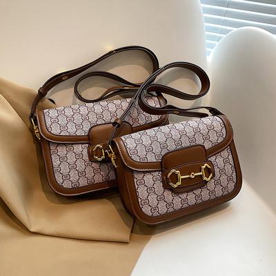 Dámská taška nová trendy všestranná tištěná taška přes rameno a crossbody vysoká textura retro sedlová taška Tašky