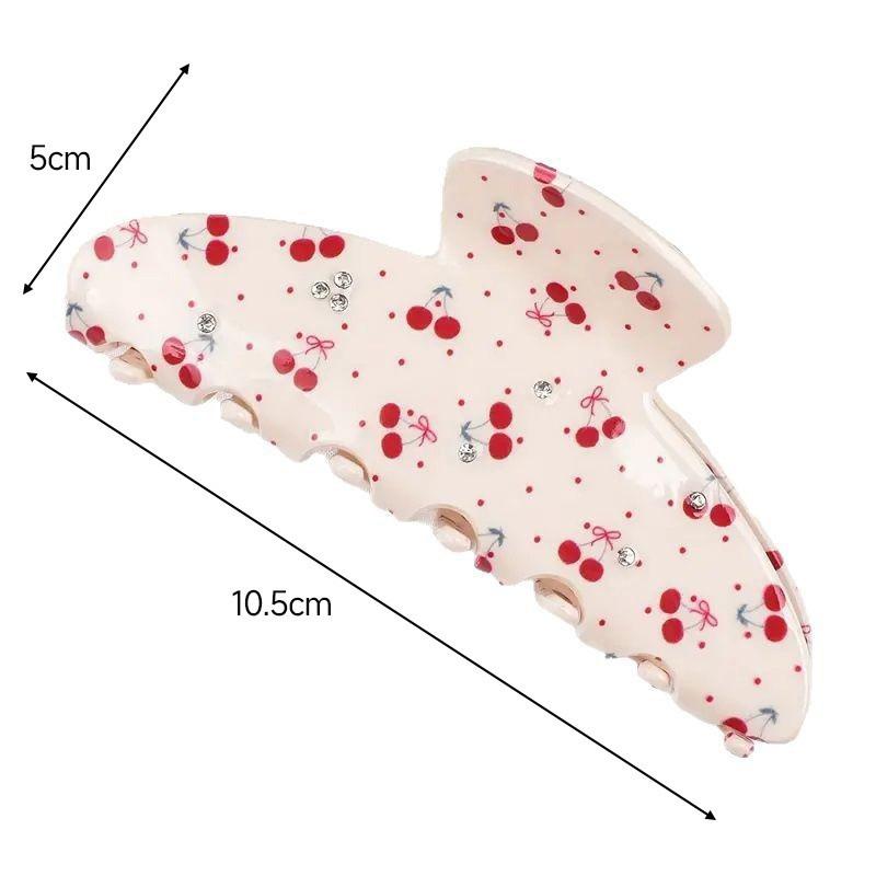 Vintage Floral Cherry Hair Clip Women Starry Diamond Delicate Shark Clip Versatile Hair Accessories