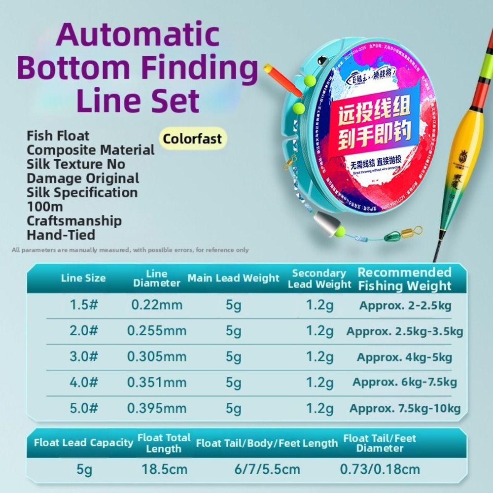 Ready To Use Fishing Line with Bobber Smooth Retrieva Color Changing Float Fishing Accessories