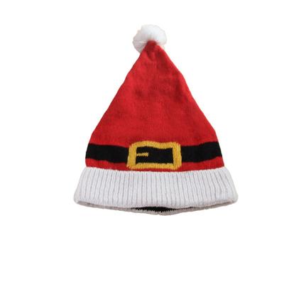 Haustier-Show Rote Haustier-Weihnachtsmütze Warm Niedlich Haustier-Kopfbedeckung Gestrickte Hunde-Dekorationsmütze Weihnachten