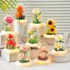Non-Toxic Moc Eternal Bouquet Display Box Micro Building Block Flower Model Diy Home Desk Plant Decoration Brick Toy For Children