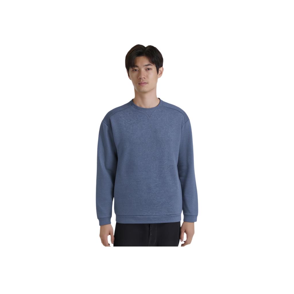 Adidas Solid Comfort Pullover Sports Sweatshirt Men Tops Blue GT3315