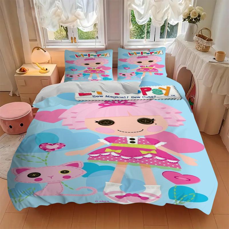 Lalaloopsy World Bedding 3 Piece Set HD Print Duvet Cover Pillowcases for Teens Adult Bedroom Decoration Christmas Gift
