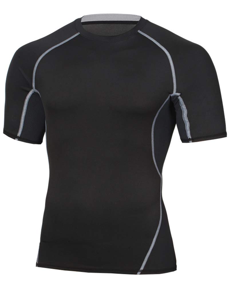 

Sportia Compression Sports Round Short Size L Men s Shirt, Neck, Sleeve, Black, чёрный
