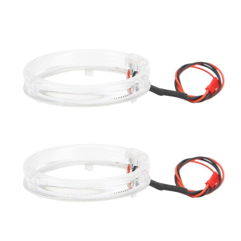 Çift 9-36V LED Melek Gözü Farlar Sinyal Lambası Halo Halkalar Beyaz Kehribar Çift Renkli Dekoratif Araba için 80mm 3.15in
