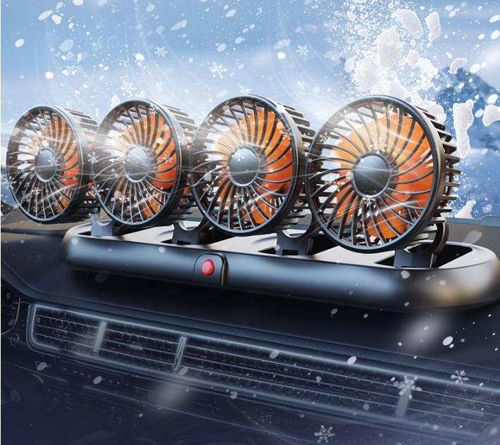 Car Fan 5/12/24V,360 Degree Rotatable Car Fan,Electric 3 Speed Two Head Fans,Strong Dashboard CoolCirculator Fan