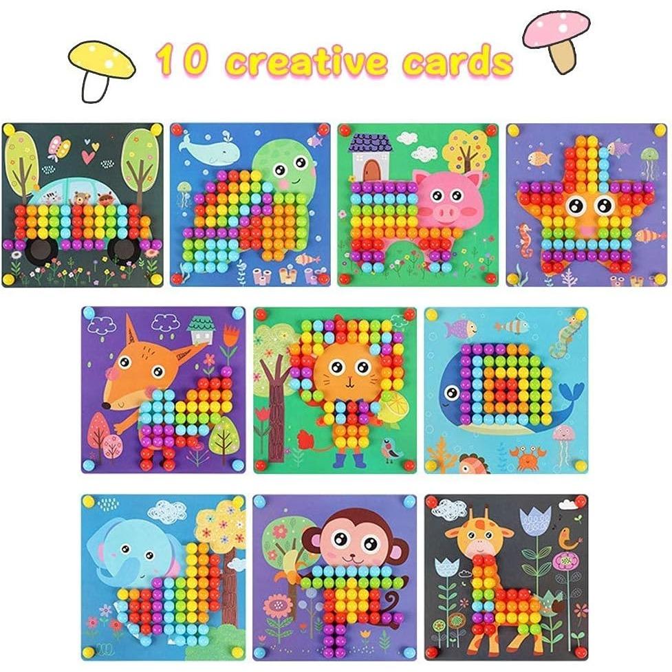 Mosaic Plug-in Game 3D with Gears,Mosaic Pegboard Forks,Early Educational Plug-in Game,Plug-in Game Childhood Gift From Boys and Girls (180 Pieces)